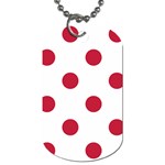 Polka Dots - Cardinal Red on White Dog Tag (Two Sides)