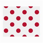 Polka Dots - Cardinal Red on White Small Glasses Cloth (2 Sides)