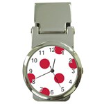 Polka Dots - Cardinal Red on White Money Clip Watch