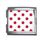 Polka Dots - Cardinal Red on White Mega Link Italian Charm (18mm)