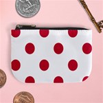 Polka Dots - Cardinal Red on White Mini Coin Purse