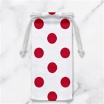 Polka Dots - Cardinal Red on White Jewelry Bag