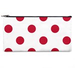 Polka Dots - Cardinal Red on White Pencil Case