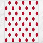 Polka Dots - Cardinal Red on White Canvas 11  x 14 