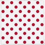 Polka Dots - Cardinal Red on White Canvas 12  x 12 