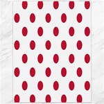 Polka Dots - Cardinal Red on White Canvas 12  x 16 