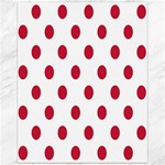 Polka Dots - Cardinal Red on White Canvas 16  x 20 