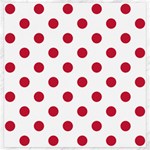 Polka Dots - Cardinal Red on White Canvas 20  x 20 