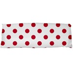 Polka Dots - Cardinal Red on White Body Pillow Case (Dakimakura) (One Side)