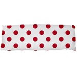 Polka Dots - Cardinal Red on White Body Pillow Case Dakimakura (Two Sides)