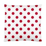 Polka Dots - Cardinal Red on White Standard Cushion Case (Two Sides)