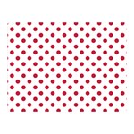 Polka Dots - Cardinal Red on White Double Sided Flano Blanket (Mini)