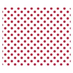 Polka Dots - Cardinal Red on White Double Sided Flano Blanket (Small)