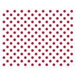 Polka Dots - Cardinal Red on White Double Sided Flano Blanket (Medium)