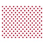 Polka Dots - Cardinal Red on White Double Sided Flano Blanket (Large)