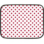 Polka Dots - Cardinal Red on White Double Sided Fleece Blanket (Mini)