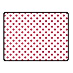 Polka Dots - Cardinal Red on White Double Sided Fleece Blanket (Small) (Two Sides)