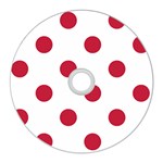 Polka Dots - Cardinal Red on White CD Wall Clock