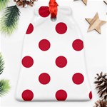 Polka Dots - Cardinal Red on White Bell Ornament (Two Sides)