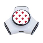 Polka Dots - Cardinal Red on White Portable USB Hub (One Side)