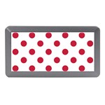 Polka Dots - Cardinal Red on White Memory Card Reader (Mini)