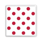 Polka Dots - Cardinal Red on White Memory Card Reader with Storage (Square)