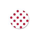 Polka Dots - Cardinal Red on White Golf Ball Marker