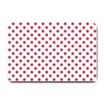 Polka Dots - Cardinal Red on White Small Doormat