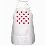 Polka Dots - Cardinal Red on White BBQ Apron