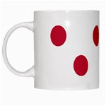 Polka Dots - Cardinal Red on White White Mug