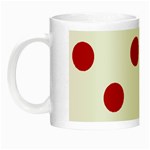 Polka Dots - Cardinal Red on White Night Luminous Mug