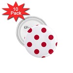 Polka Dots - Cardinal Red on White 1.75  Button (10 pack)