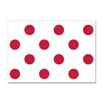 Polka Dots - Cardinal Red on White Sticker A4 (100 pack)