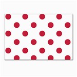 Polka Dots - Cardinal Red on White Postcard 4 x 6  (Pkg of 10)