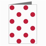 Polka Dots - Cardinal Red on White Greeting Cards (Pkg of 8)