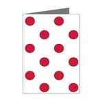 Polka Dots - Cardinal Red on White Mini Greeting Card