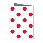 Polka Dots - Cardinal Red on White Mini Greeting Cards (Pkg of 8)