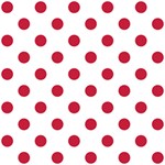 Polka Dots - Cardinal Red on White ScrapBook Page 12  x 12 