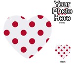 Polka Dots - Cardinal Red on White Multi-purpose Cards (Heart)