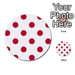 Polka Dots - Cardinal Red on White Multi-purpose Cards (Round)