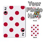 Polka Dots - Cardinal Red on White Playing Cards 54 Designs