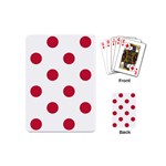 Polka Dots - Cardinal Red on White Playing Cards (Mini)