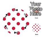 Polka Dots - Cardinal Red on White Playing Cards 54 (Round)