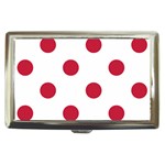 Polka Dots - Cardinal Red on White Cigarette Money Case