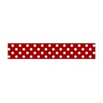 Polka Dots - White on Dark Candy Apple Red Flano Scarf (Mini)