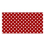 Polka Dots - White on Dark Candy Apple Red Satin Shawl