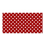 Polka Dots - White on Dark Candy Apple Red Satin Wrap