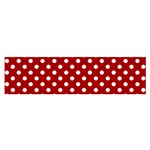 Polka Dots - White on Dark Candy Apple Red Satin Scarf (Oblong)