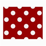 Polka Dots - White on Dark Candy Apple Red Small Glasses Cloth (2 Sides)