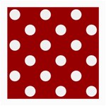 Polka Dots - White on Dark Candy Apple Red Medium Glasses Cloth (2 Sides)